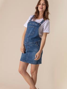 Maternity-Dresses-ENVIE DE FRAISE Denim Dungaree-Dress for Maternity