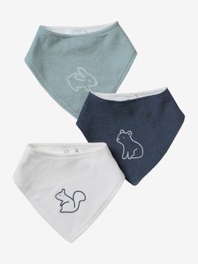 Nursery-Set of 3 Bandana Bibs in Towelling