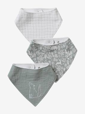 Nursery-3 Bandana-Style Bibs in Cotton Gauze