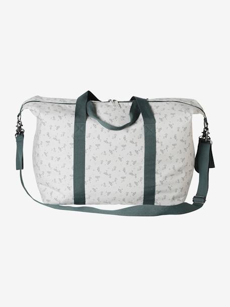 Weekend Changing Bag with Print: La Vie est Pleine de Surprises BLACK MEDIUM SOLID WITH DESIGN+Dark Blue+GREEN MEDIUM SOLID WITH DESIG+grey green+printed green - vertbaudet enfant 