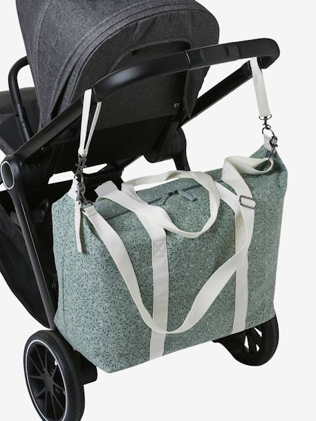 Weekend Changing Bag with Print: La Vie est Pleine de Surprises BLACK MEDIUM SOLID WITH DESIGN+Dark Blue+GREEN MEDIUM SOLID WITH DESIG+grey green+printed green - vertbaudet enfant 