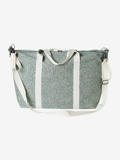 Weekend Changing Bag with Print: La Vie est Pleine de Surprises BLACK MEDIUM SOLID WITH DESIGN+Dark Blue+GREEN MEDIUM SOLID WITH DESIG+grey green+printed green - vertbaudet enfant 