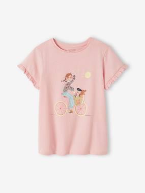 T-Shirt with Bicycle Motif for Girls  - vertbaudet enfant