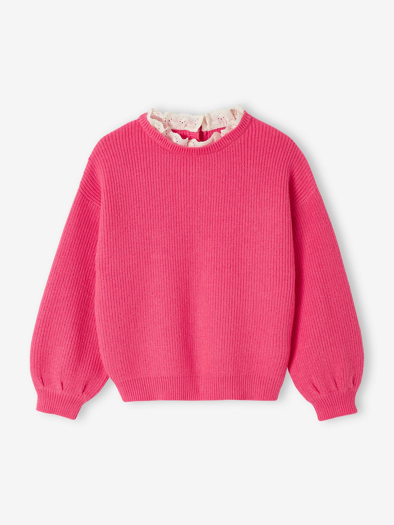 Pull rayé col rond rose fille OKAIDI : Comparateur, Avis, Prix