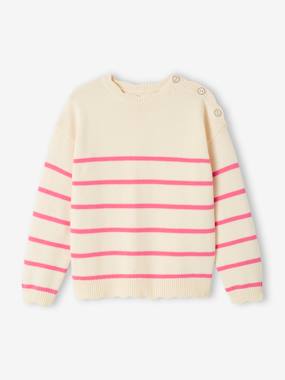 -Fancy Striped Jumper for Girls