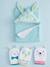 Pack of 3 Bath Gloves, Animals WHITE LIGHT SOLID WITH DESIGN - vertbaudet enfant 