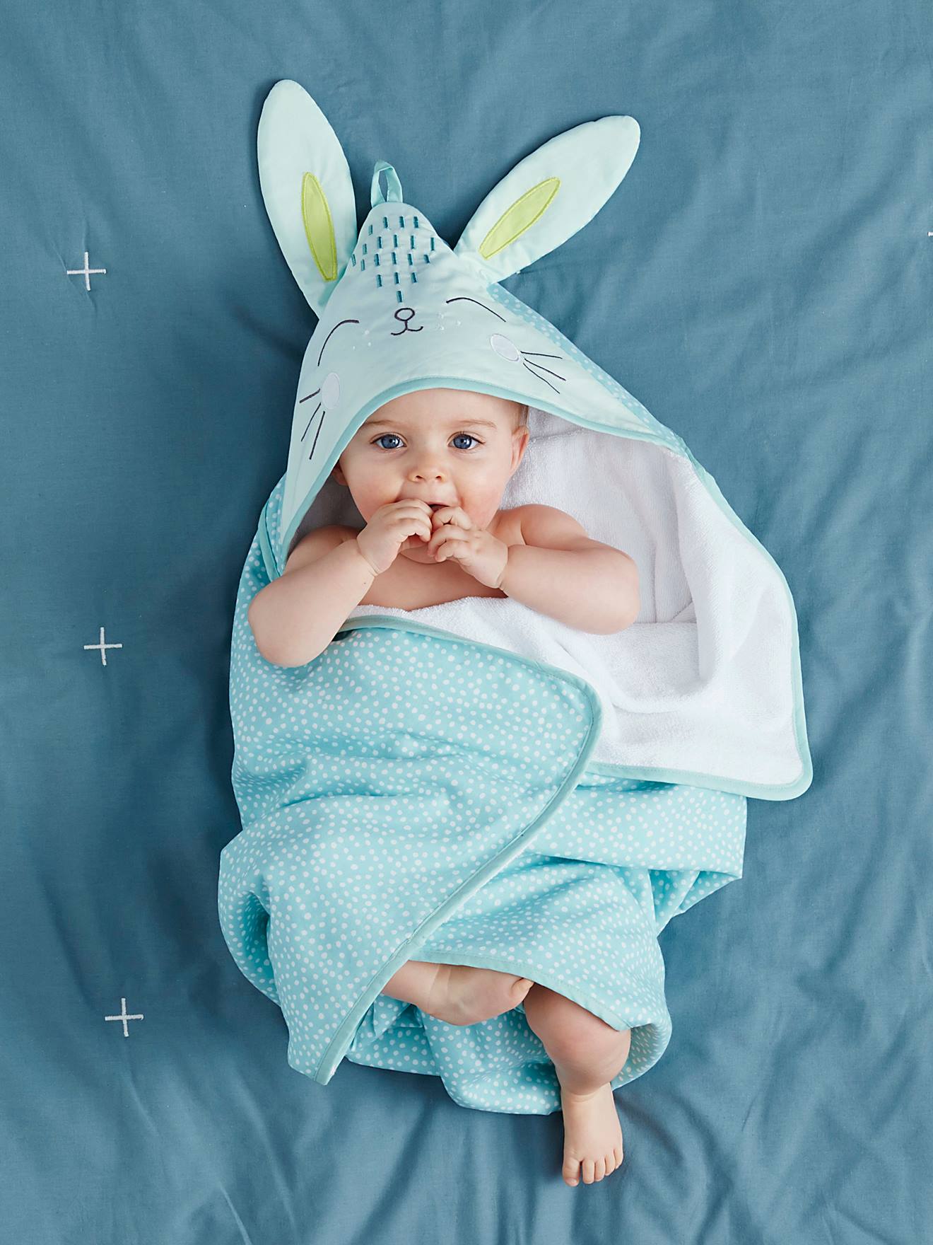 Cape De Bain Bebe Lapin Oeko Tex Vert Clair Linge De Lit Deco