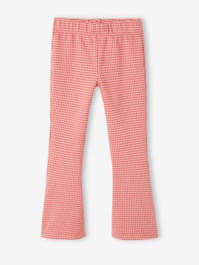 -Flared Chequered Leggings for Girls