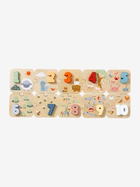 -Puzzle des chiffres 2 en 1 en bois FSC®