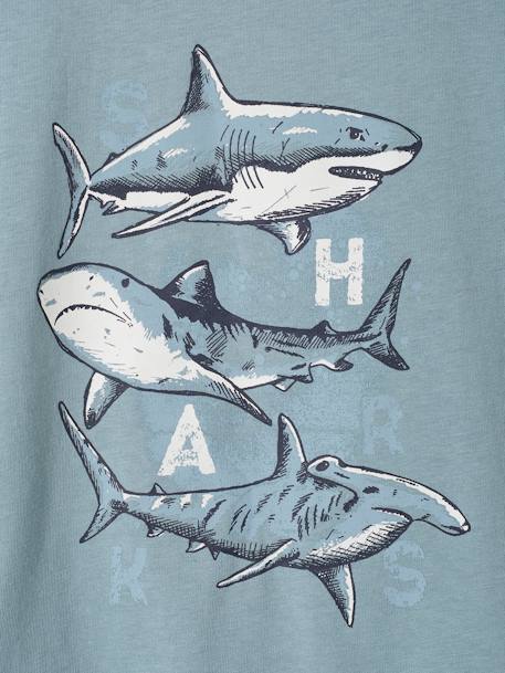 T-Shirt with Animal Motif for Boys anthracite+ecru+grey blue - vertbaudet enfant 