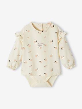 Baby-T-shirts & Roll Neck T-Shirts-T-shirts-Long Sleeve Bodysuit Top in Organic Cotton for Newborns