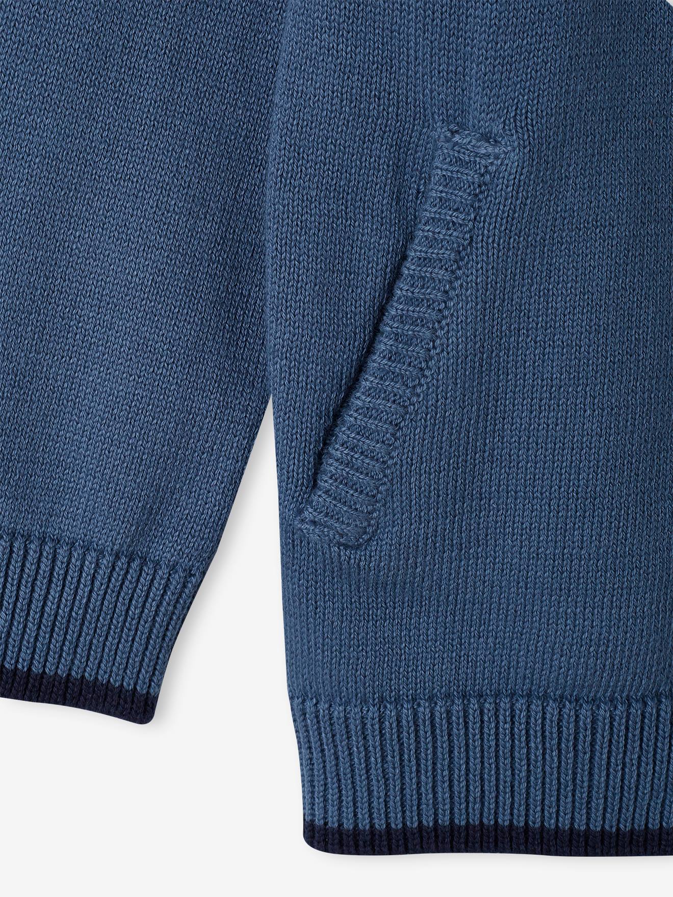 Gilet teddy zippé en maille fine bleu garçon OKAIDI : Comparateur, Avis, Prix