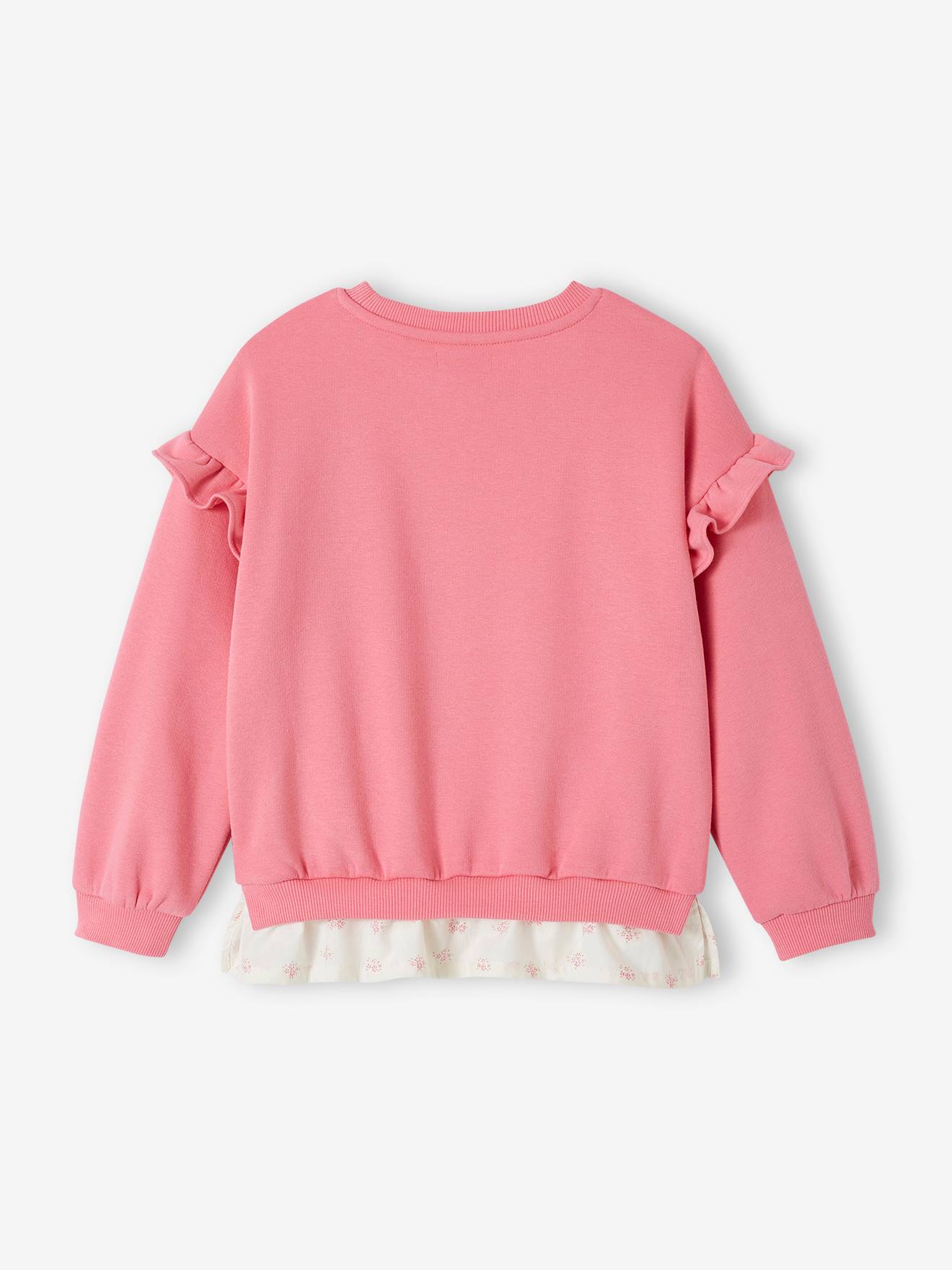 Pink ruffle sweatshirt sale