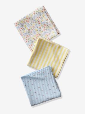 Nursery-Changing Mats & Accessories-Pack of 3 Muslin Squares, Giverny