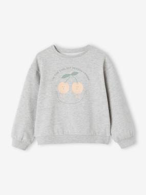 Basics Sweatshirt with Motif for Girls  - vertbaudet enfant