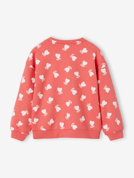 Sweatshirt with Fancy Motifs for Girls chambray blue+ecru+pale pink+red - vertbaudet enfant 