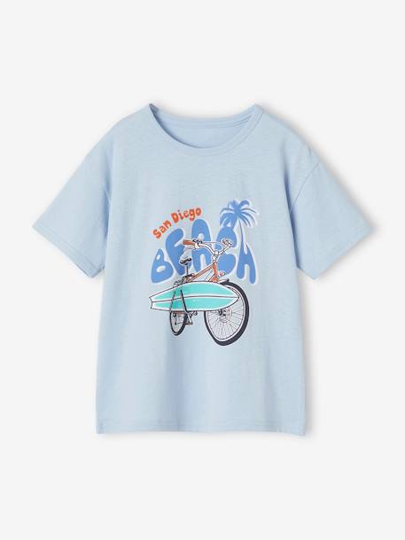 T-shirt motifs graphiques garçon manches courtes bleu ciel+bleu nuit+bois de rose+ECRU+menthe+orange+vert d'eau - vertbaudet enfant 