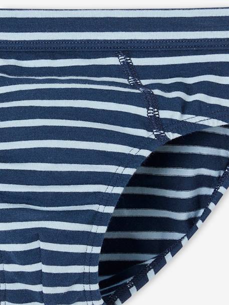 Lot de 7 slips stretch baleines garçon en coton bio bleu ciel - vertbaudet enfant 