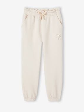 Girls-Fleece Joggers with Paperbag Waistband for Girls