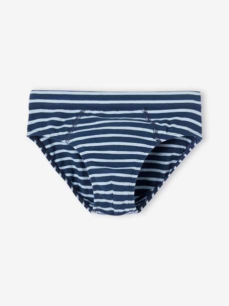 Lot de 7 slips stretch baleines garçon en coton bio bleu ciel - vertbaudet enfant 