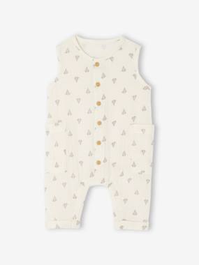 Baby-Dungarees & All-in-ones-Cotton Gauze Jumpsuit for Newborns