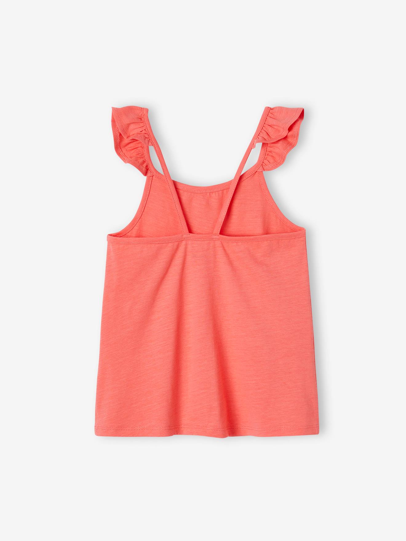 キッズ用トップス IL GUFO sleeveless shirt ruffle collar (P23CA022L6006K_010) Val Sleeveless Ruffled Top - Pristine White Organic Cotton