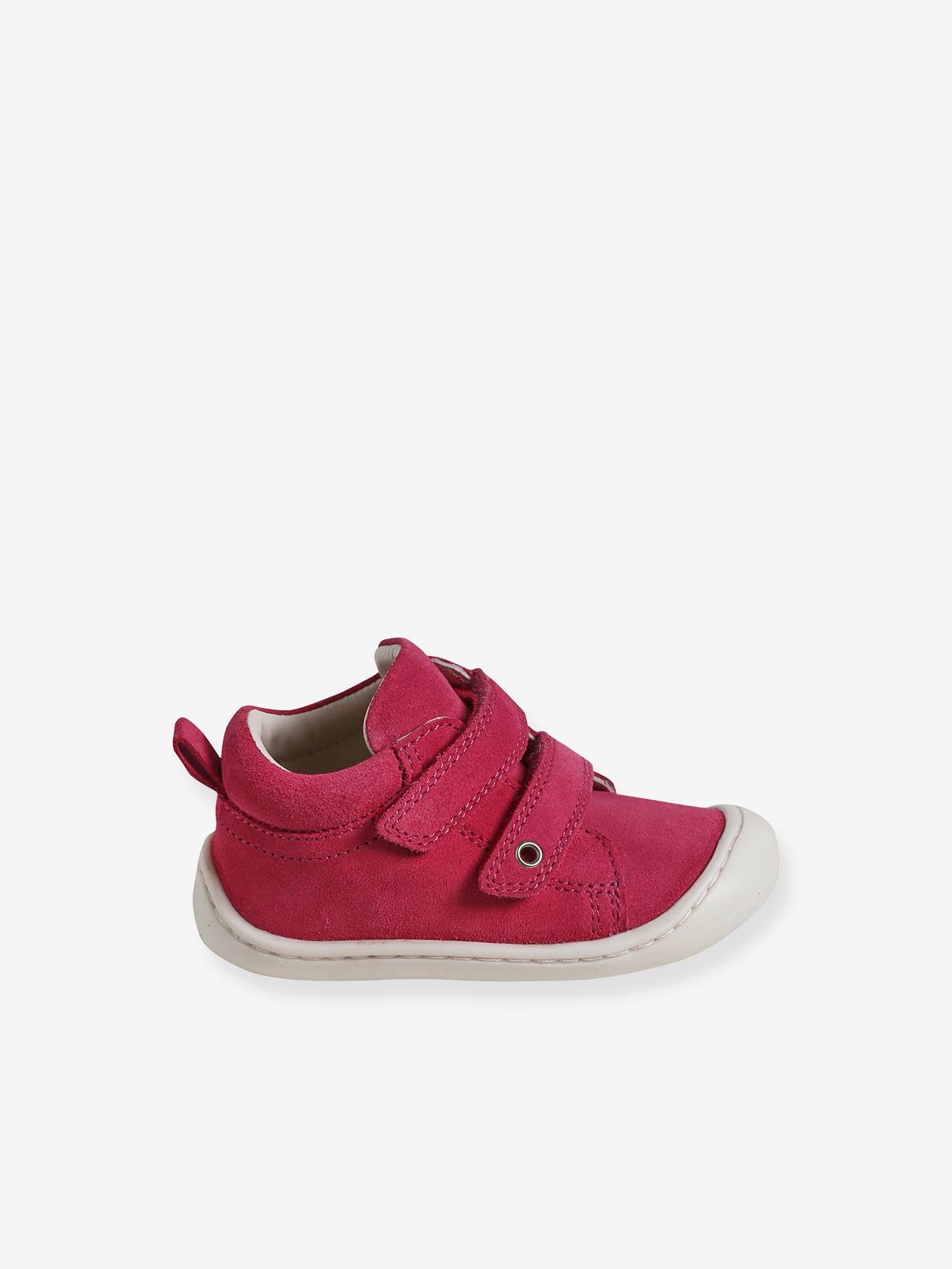 Pram Shoes in Soft Leather, Hook&Loop Strap, for Babies, Designed for  Crawling - rose, Shoes