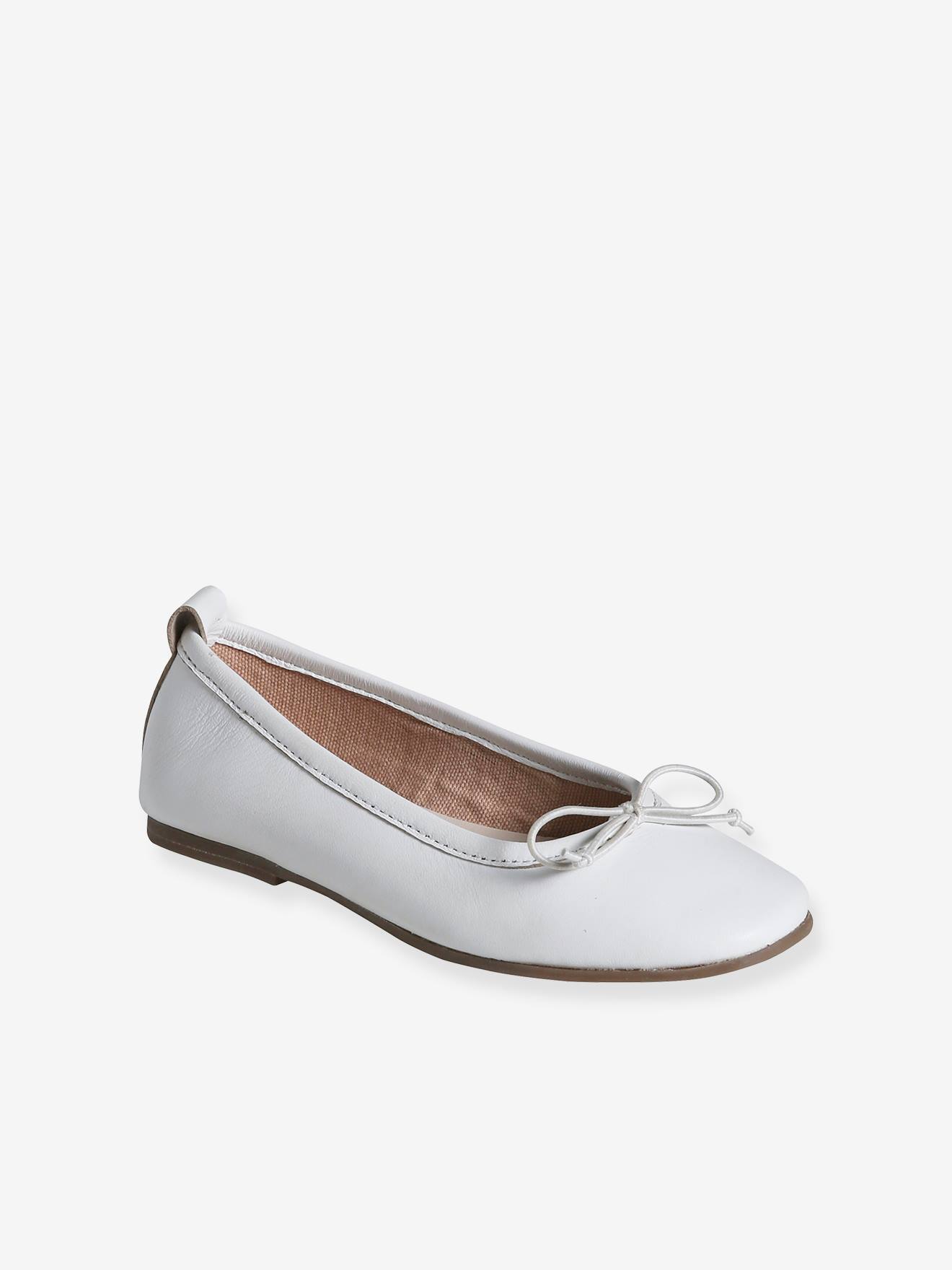 Ballerines en cuir fille blanc Chaussures