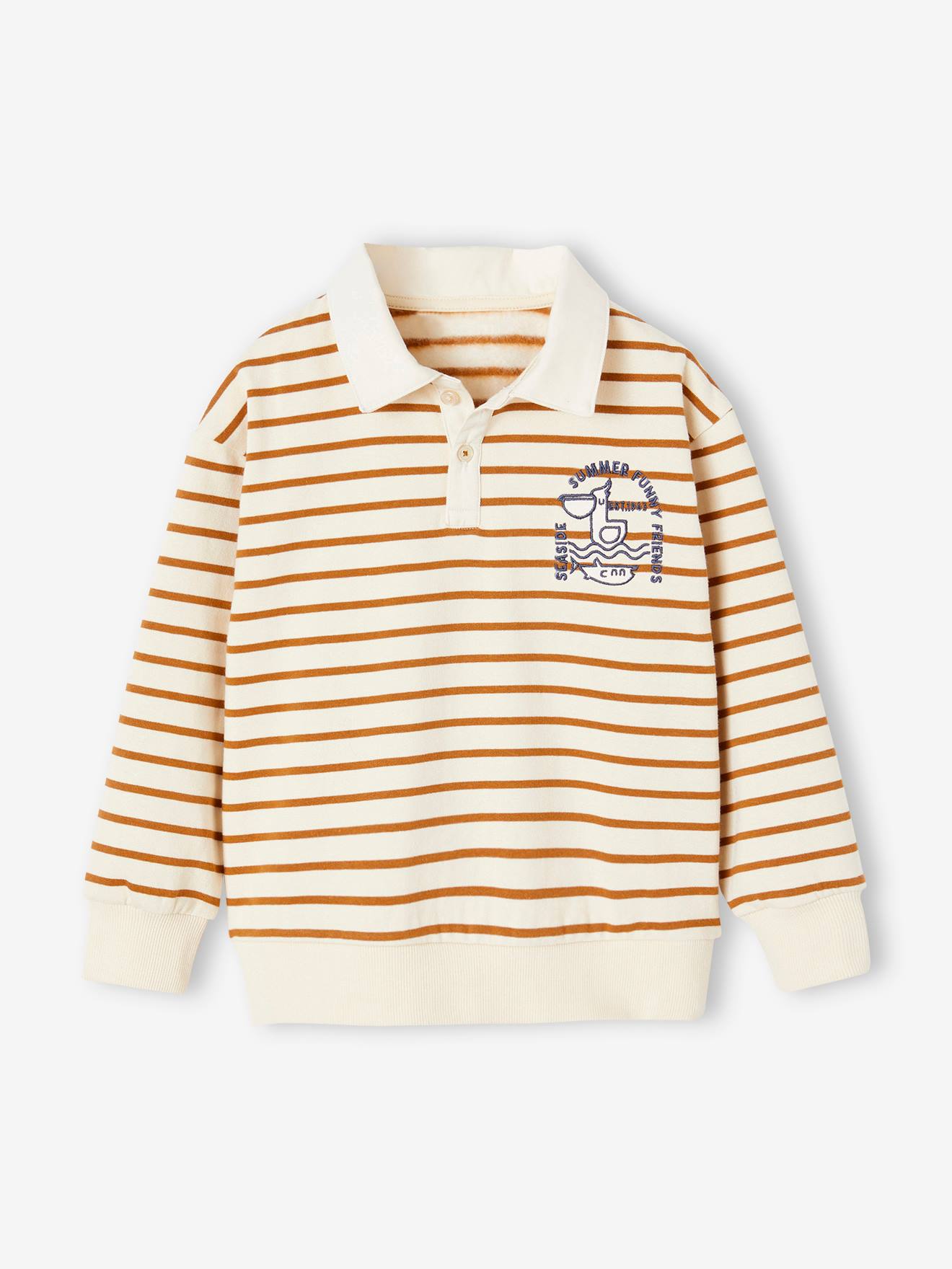 Striped discount collar sweatshirt