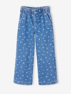 Fille-Jean-Pantalon large motifs fantaisie fille