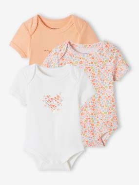 Baby-Bodysuits-Set of 3 Progressive Bodysuits in Organic Cotton, for Babies