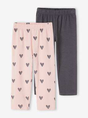 Girls-Leggings-Set of 2 Cropped Leggings for Girls