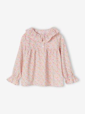 Fille-Chemise, blouse, tunique-Blouse imprimée fleurs fille