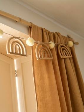 -Semi-sheer Rod Pocket Curtain in Cotton Gauze