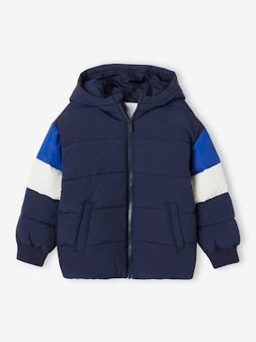 Boys-Coats & Jackets-Hooded Colourblock Jacket for Boys