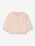 Cardigan basics en tricot bébé broderie coeur blanc+rose poudré - vertbaudet enfant 