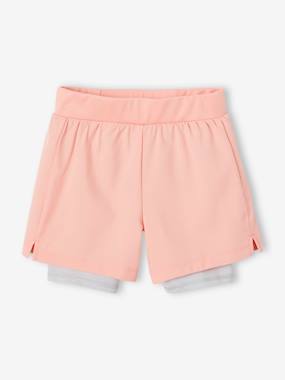 Fille-Short fille sport 2 en 1 matière technique