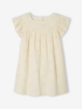 Robe cérémonie en broderie anglaise fille gaze de coton  - vertbaudet enfant