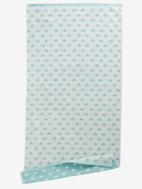 Serviette de bain BLEU / ETOILES+GRIS / ETOILES+ROSE / POIS+VERT / NUAGE - vertbaudet enfant 