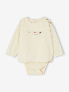 Baby-T-shirts & Roll Neck T-Shirts-T-shirts-Organic Cotton Bodysuit Top with Long Sleeves for Newborn Babies