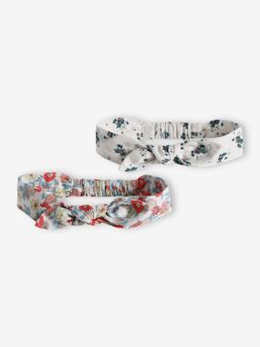 -Lot de 2 headbands bébé fille fleuris effet noué