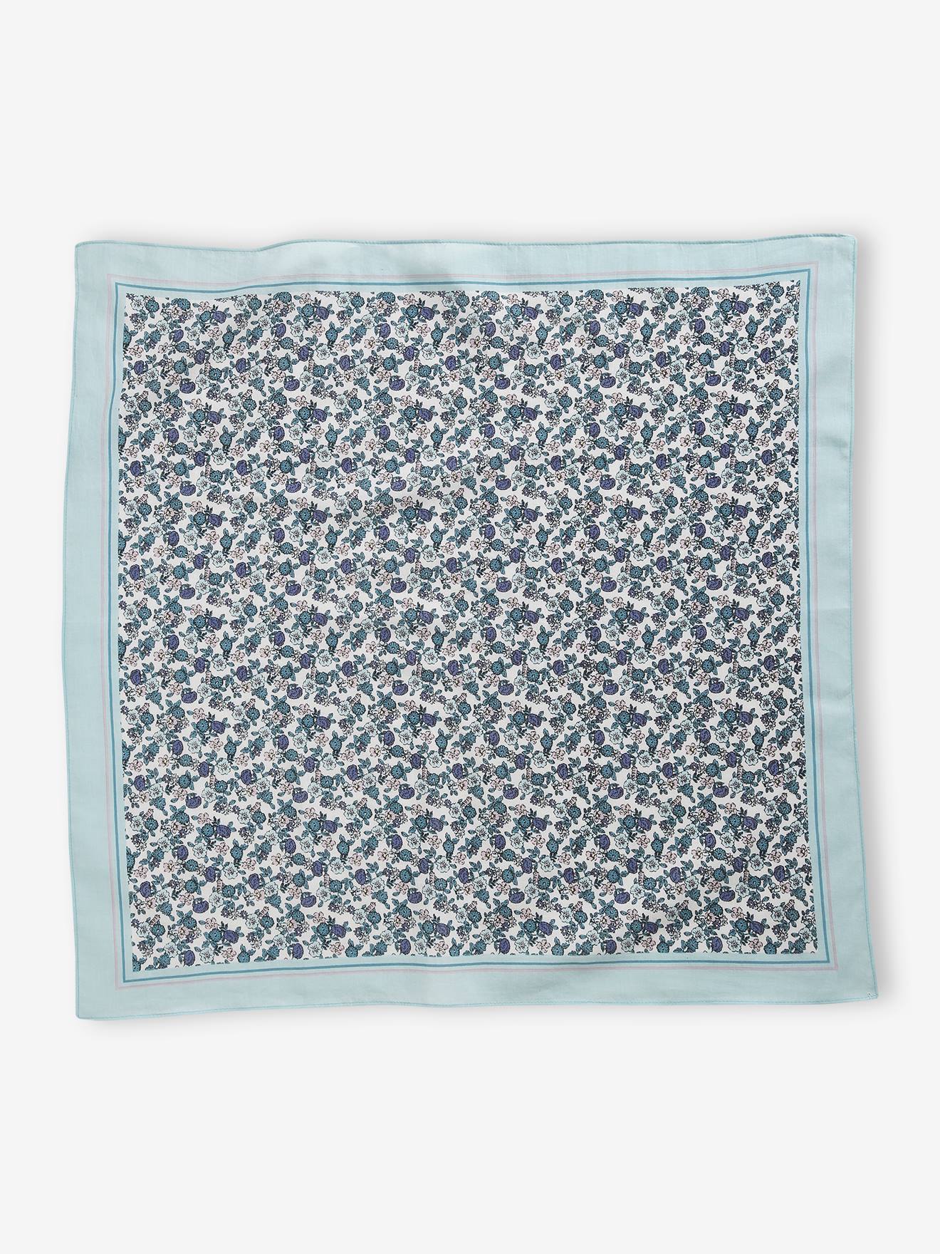 Foulard Carré Imprimé Fleurs Vertbaudet Pour Fille - 100% Coton, Style Printanier Et Girly - 9