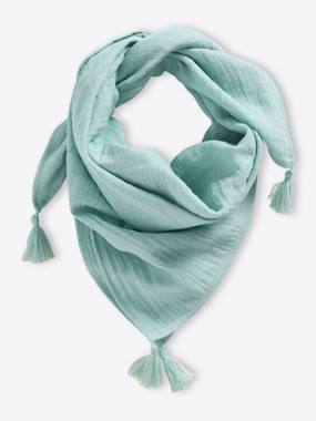 Girls-Accessories-Plain Scarf with Tassels for Girls