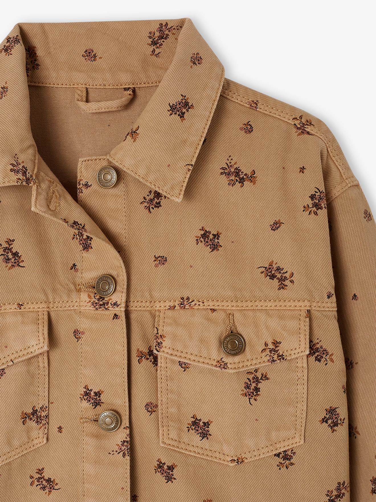 Veste Fille Réversible Mini Boden, Fond Fleuri Rouge Et Jaune, Taille 9-10 Ans