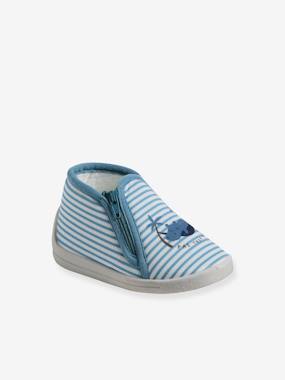 Shoes-Baby Footwear-Zipped Slippers in Canvas for Babies