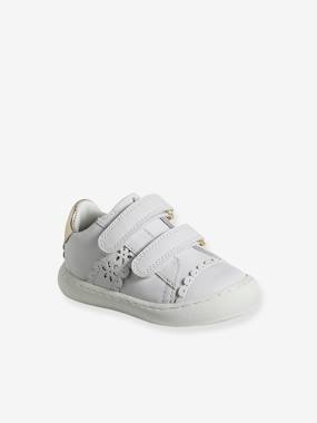 Shoes-Hook-&-Loop Trainers in Leather for Babies