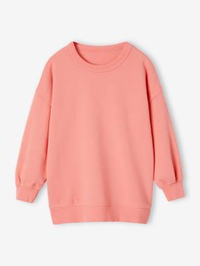 -Sweat long grand motif au dos fille