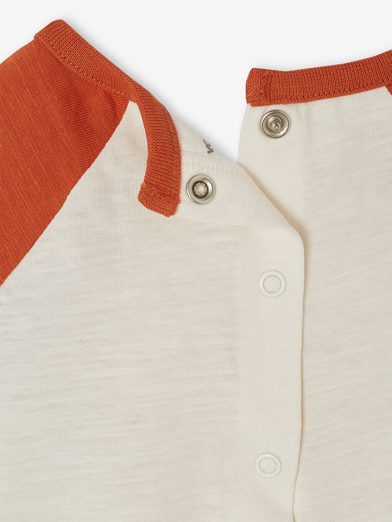 Long Sleeve Colourblock Top for Babies - rust, Baby