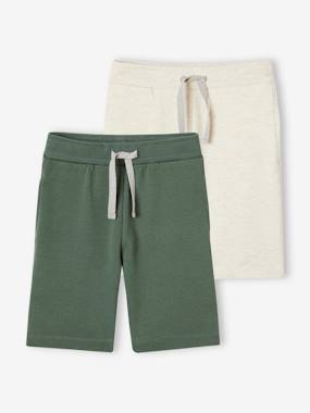 Garçon-Lot de 2 bermudas Basics garçon en molleton