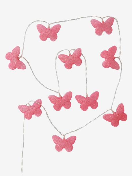 Luminous Glittery Butterfly Garland PINK MEDIUM SOLID WITH DESIG - vertbaudet enfant 